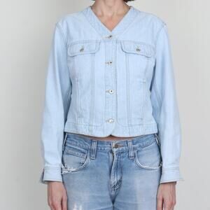 Vintage 80s Lizwear Light Denim Crop Jean Jacket M